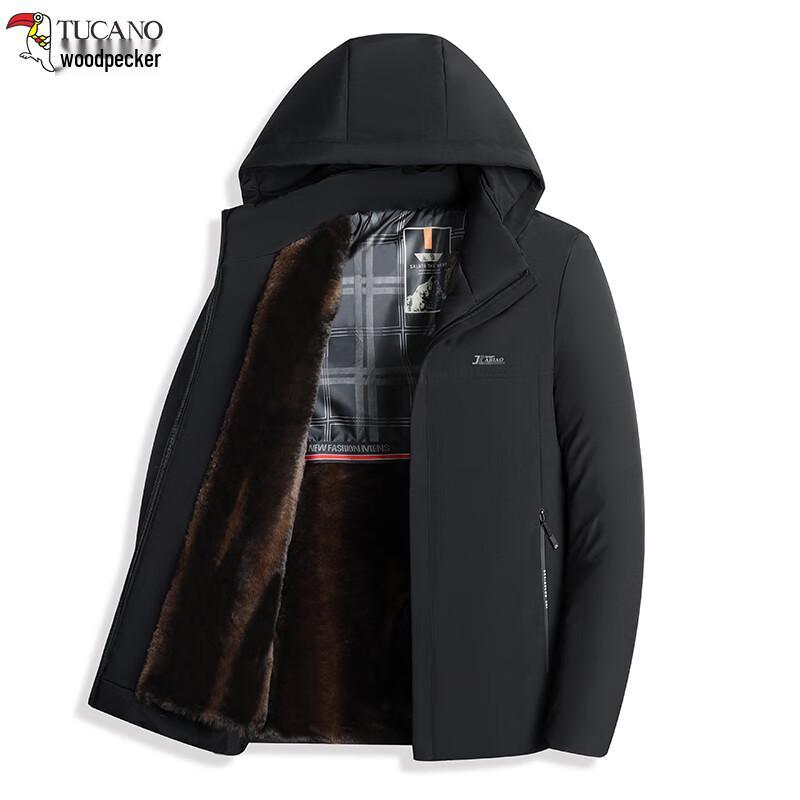 TUCANO Men's Winter Detachable Hooded Cotton Jacket