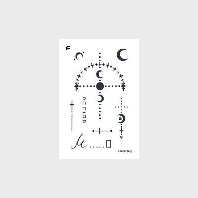 Pegatina de tatuaje de luna