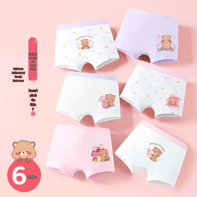 Girls' Cotton Boxer Briefs - 6 Pack