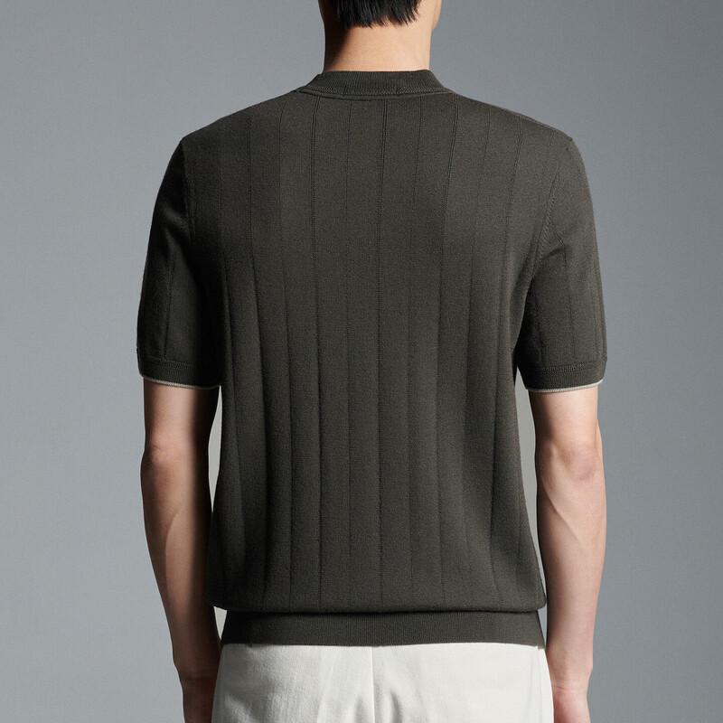 Men's Pure Wool Short-Sleeve Round Neck Sweater