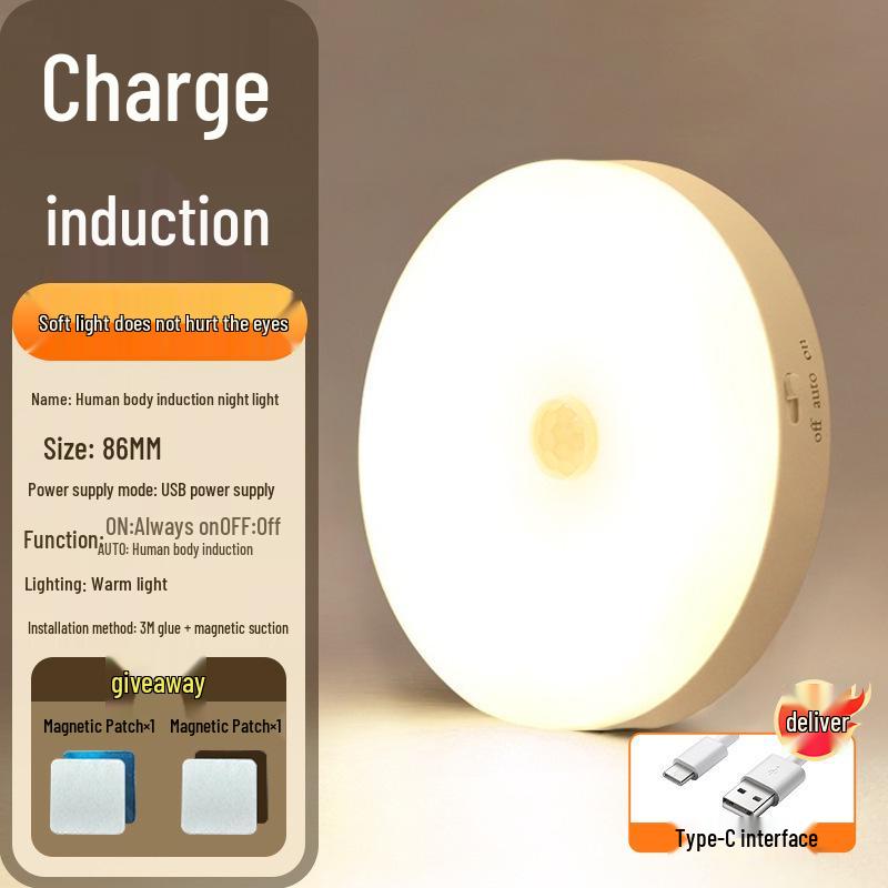 Taoist Smart Induction Night Light 2025: Voice-Controlled, Automatic Brightness Adjustment.