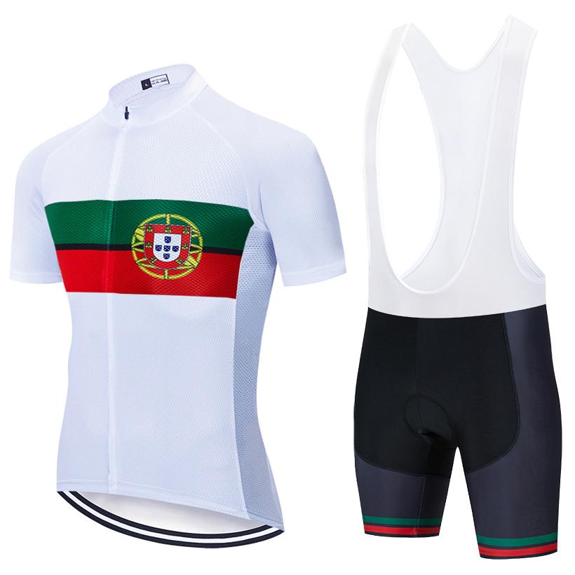 Conjunto de Jersey de Ciclismo BRANCO EFAPEL da Equipe de Portugal com Bermuda BIKE Masculino Feminino Verão Respirável Ropa Ciclismo MTB Roupa de Bicicleta L white