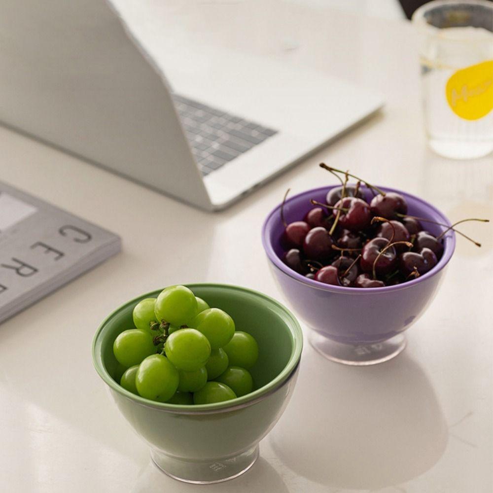 2Pcs Easy Cleaning Mini Fruit Basket Stackable Fruit Storage Containers Fruit Drain Bowl  Kitchen