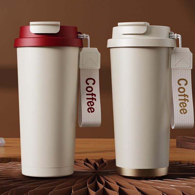 316 Stainless Steel Ceramic Double-Wall Coffee Thermos Cup - Large Capacity, Ideal Gift.