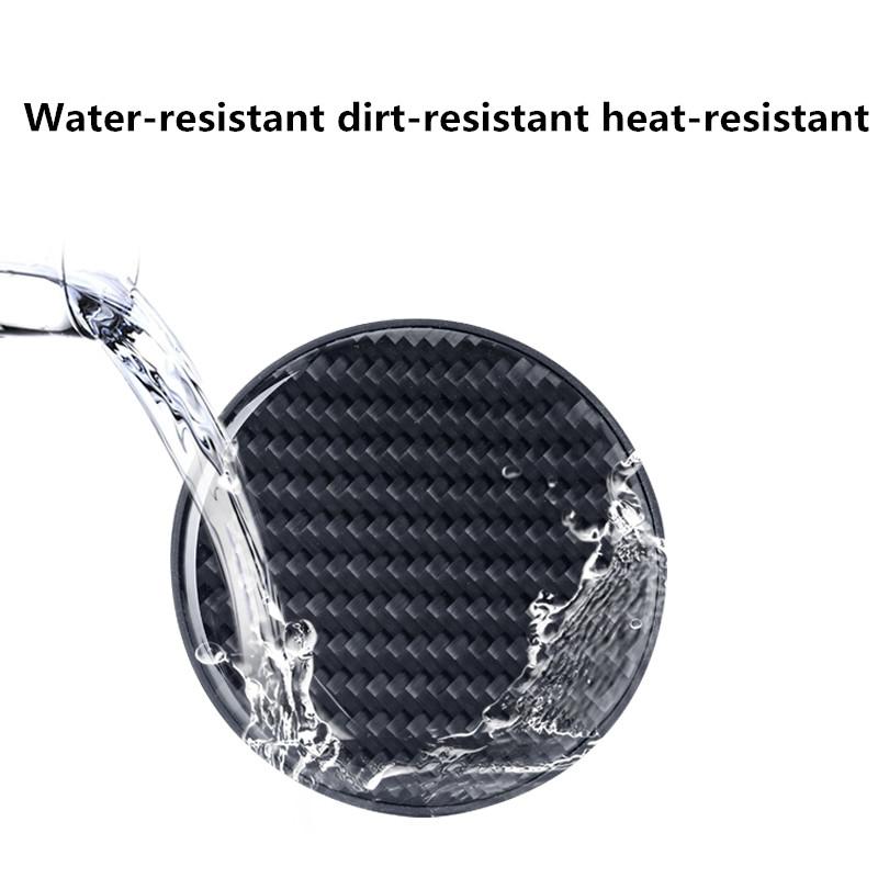 Carbon Fiber Car Water Coaster Interior Decoration Pad Multifunctional Car Coaster Door Groove Mat Insulation Non-slip Mat