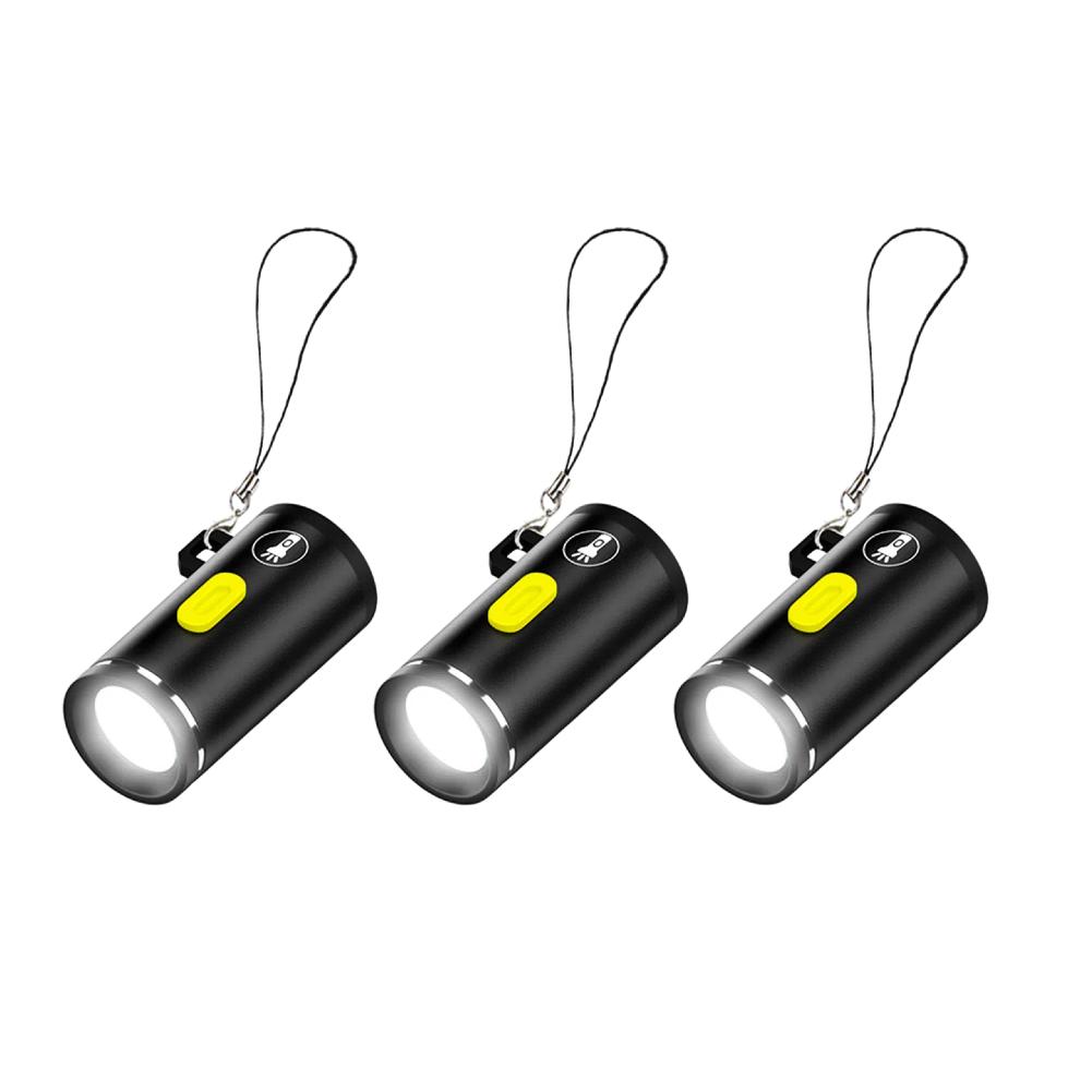 1-5PCS LED Handheld Mini Flashlight Type C Powered Small Pocket Flashlight Outdoor Emergency Light for Outdoor Hiking Camping