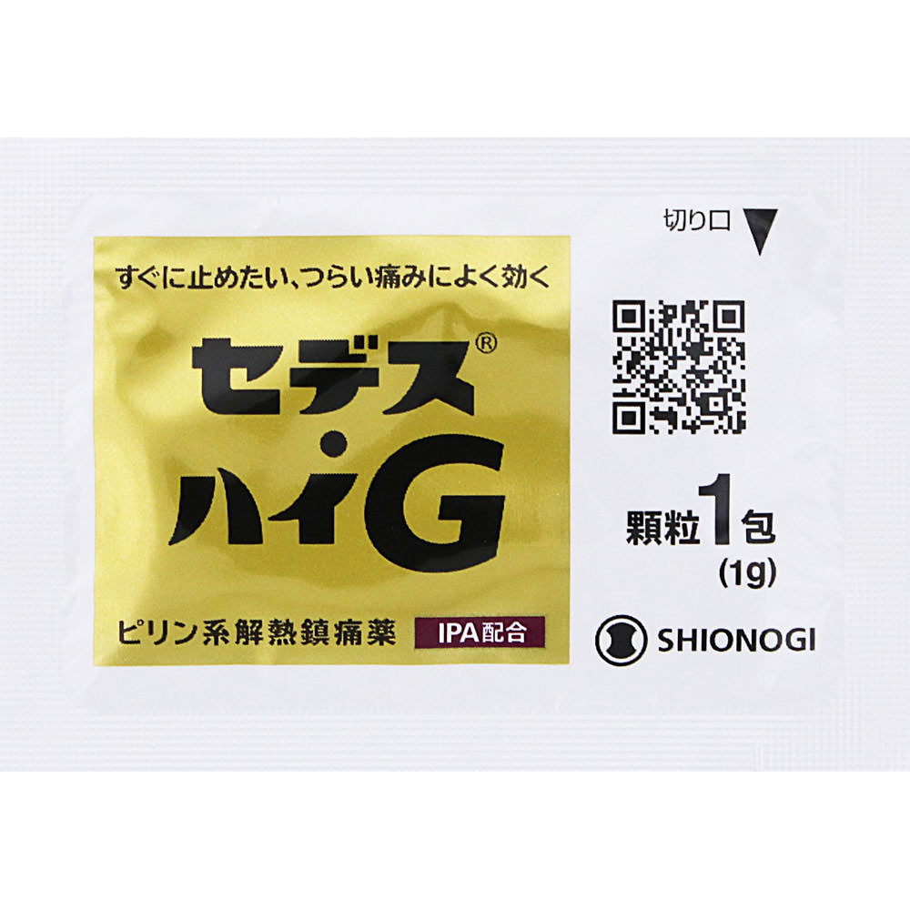 Shionogi Healthcare Sedex -High G 6 packets Pyridine-based Preparations Indications: -Pain relief for headaches, menstrual cramps, toothaches, neuralg