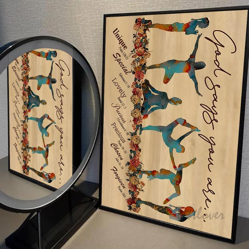 1pc Gym Yoga Poster Paper Print Home Bedroom Entrance Bar Cafe Art Painting Decoration