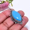 Sleeping Beauty Turquoise 925 Sterling Silver Pendant V9041, Blue Pendant, Marquish Pendant, Valentin's Day Gift, Gift For Her, Birthday Gift, Handmad
