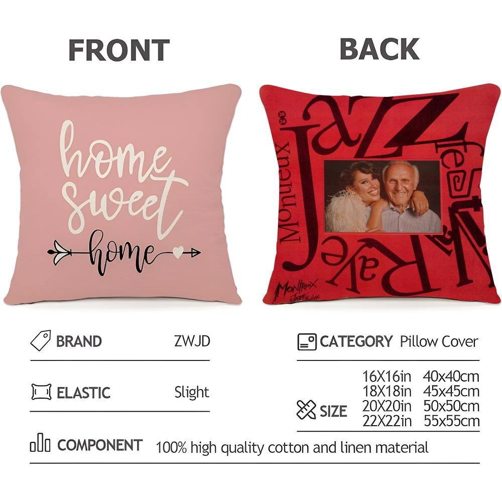 Raye Album Cushion Cover Household Decoration Linen Sofa Cushion Cover: Skin-Friendly & Breathable with Invisible Zipper