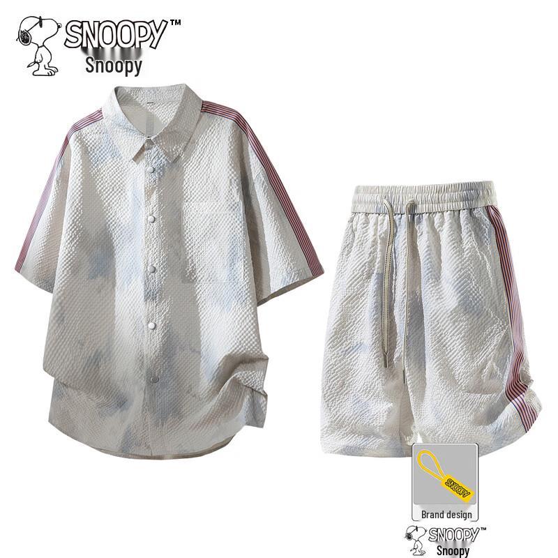 Snoopy Men s Summer Quick-Dry Sport Casual Two-Piece Set L