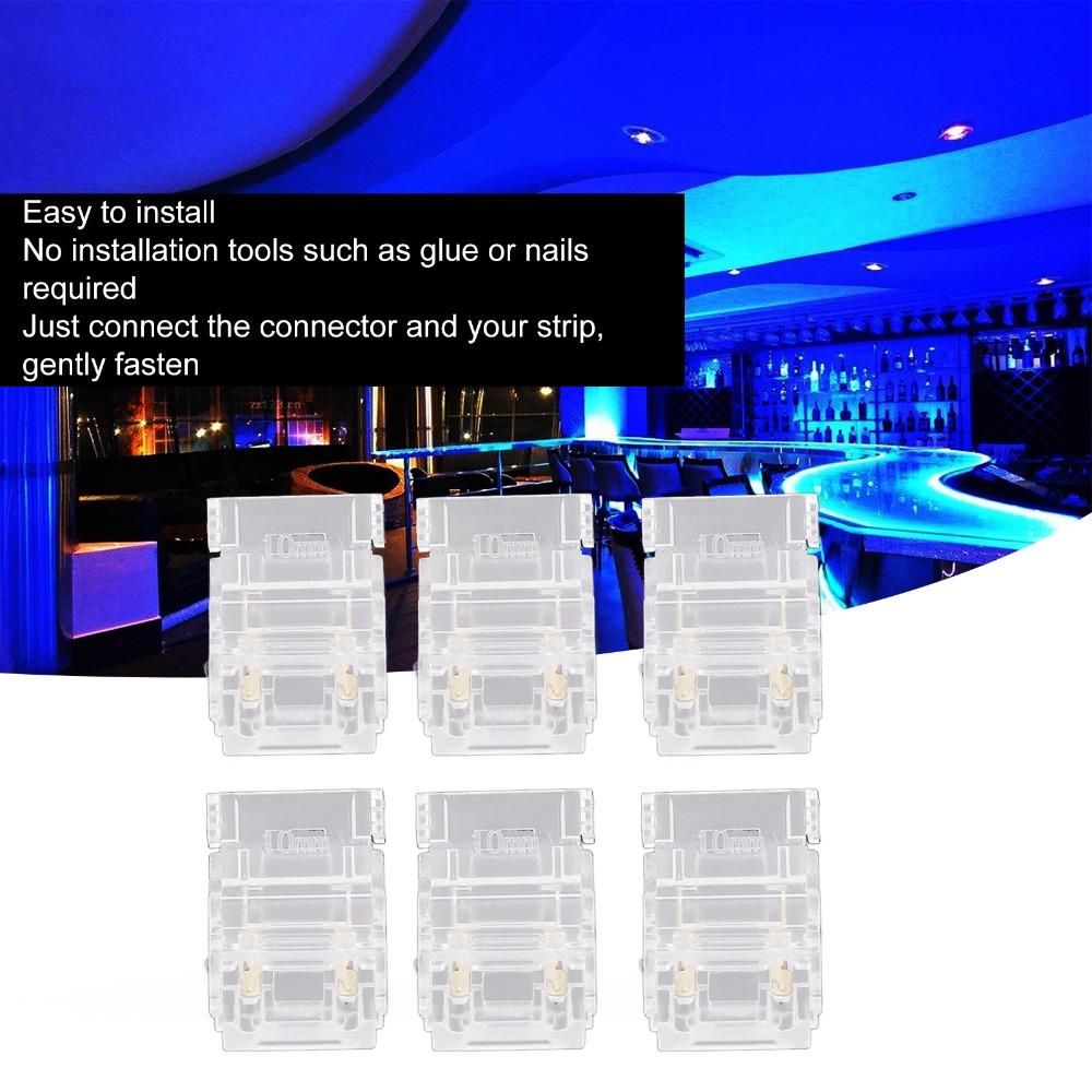 20pcs 10mm LED Strip Connectors COB Solderless LED Connectors Strip to Wire Adapter  For Kitchen