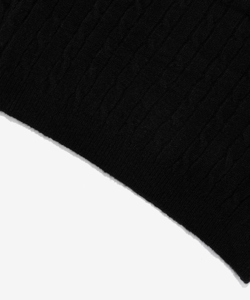 OTHERFITS Cable Henley Neck Round Knit (Black)