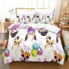 Cartoon Dog King Queen Duvet Cover Lovely Illustrated Pet Puppy Bedding Set Animal Quilt Cover 2/3pcs Polyester Comforter Cover
