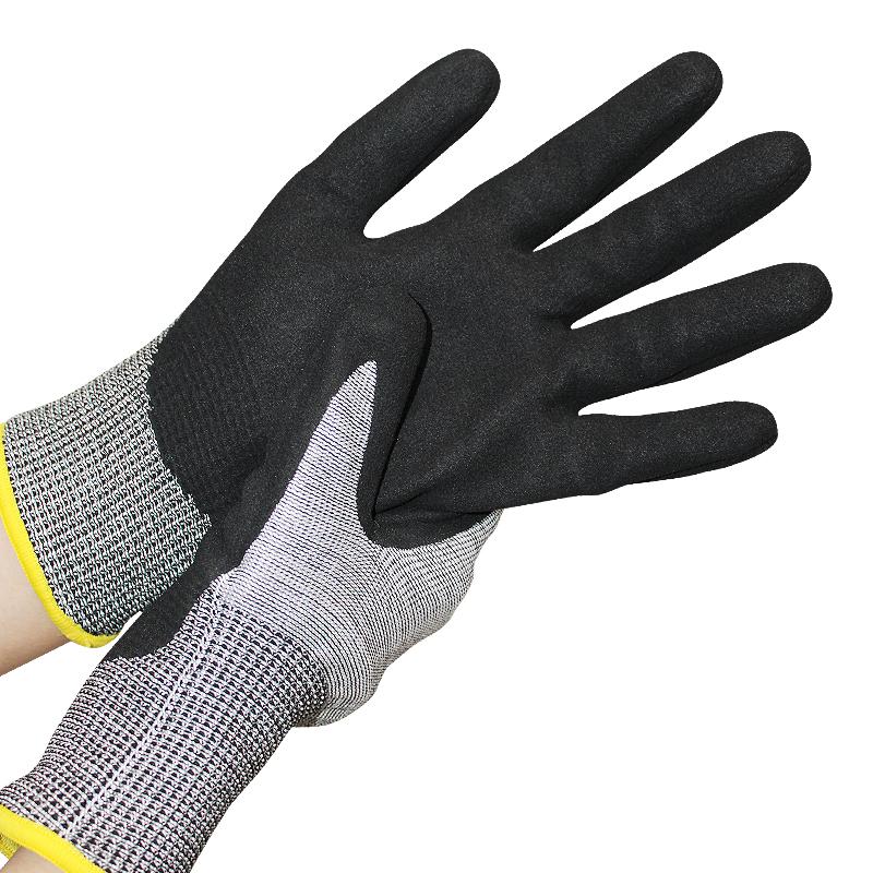 HPPE Nitrile Coated ANSI A6 Cut-Resistant Gloves  Anti-Cut Safety Gloves for Construction Sports Skiing Outdoor Activities