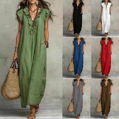 2026 European and American Independent Station Amazon Express Spring Summer New Bohemian Flying Sleeves and Floor Skirts