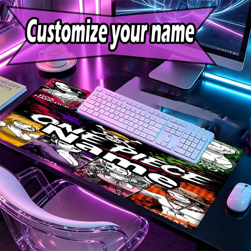 Custom Name Personalized One Piece Pattern Mousepad, Laptop PC Desk Mat, Decorative Desk Mat for Home Keyboard Pad Gift