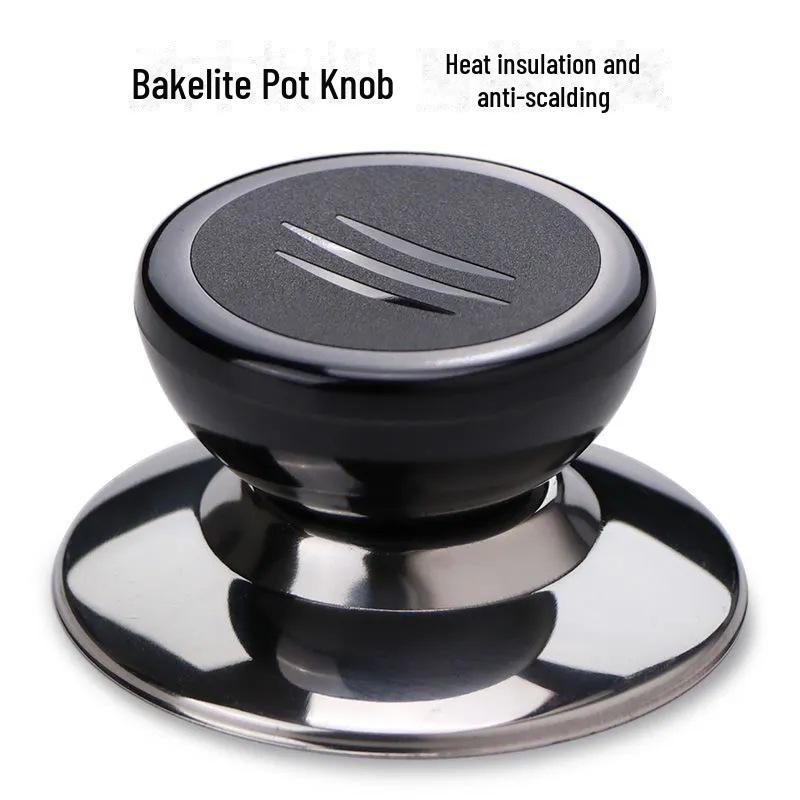 

Ручка для крышки кастрюли из нержавеющей стали с защитой от ожогов и подставкой