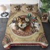 Moon Child Black Cold Art Moon Fox Duvet Cover Set Moon and Stars Bedding Set Black and White Fox Comforter Cover for Girl Boy