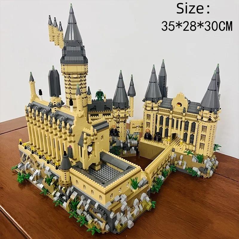 Micro tijolos cidade criativa medieval castelo mágico série escola arquitetura modelo blocos de construção presentes brinquedos criança adulto criança