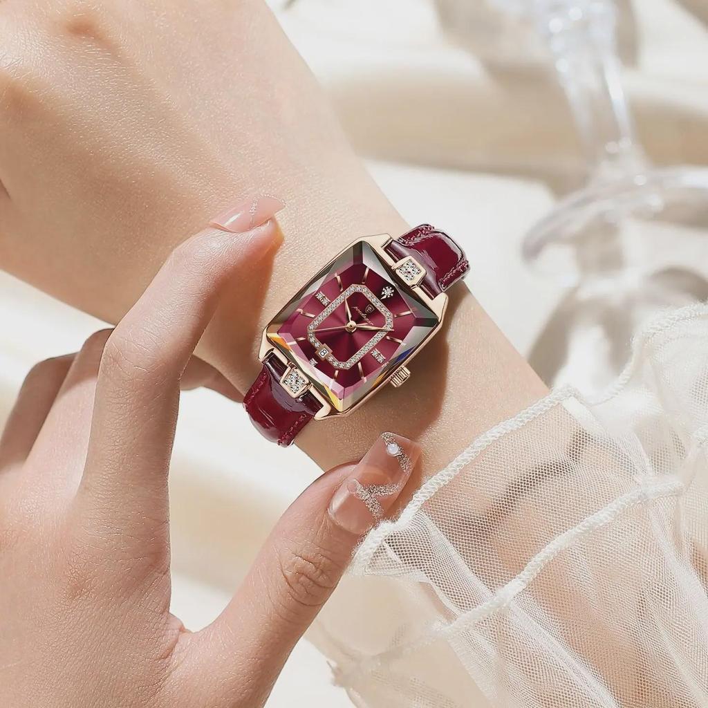 POEDAGAR Rectangle Luxury Women's Watches Waterproof Date Leather Woman Watch Elegant Fashion Quartz Women Wristwatch