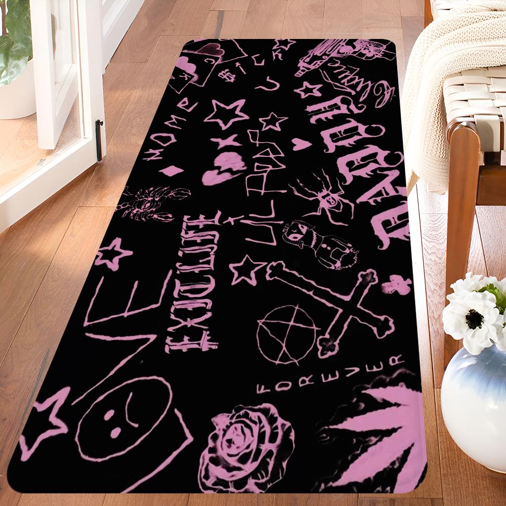 Rapper Lil P-Peep Fußmatte Rechteckig Rutschfest Zuhause Weich Badematte Vordertür Innen Außen Matte Hoteldekor Matte