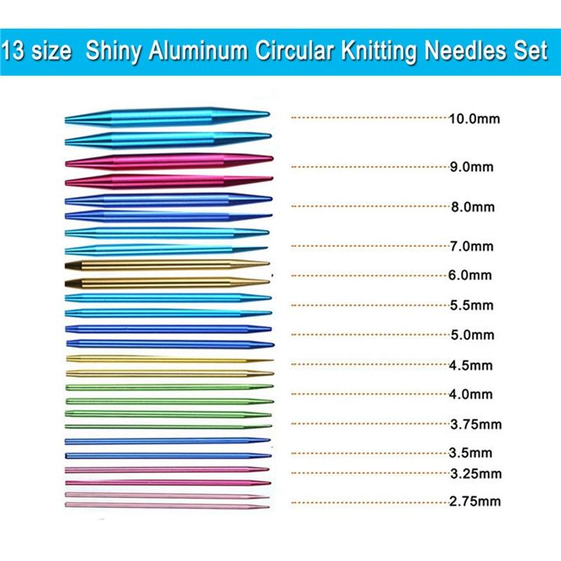 

Circular Needle Set Aluminum Oxide Removable And Interchangeable Circular Needle DIY Knitting Tool Sweater Needle Set