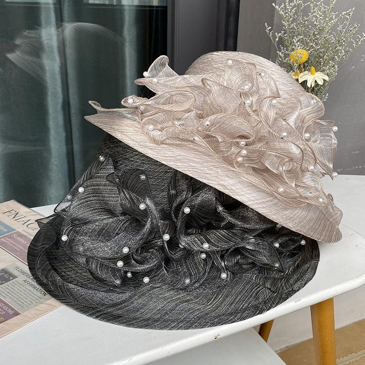 Eugen yarn large flowerpot hat women's fashion mesh visor summer breathable travel sun protection beach hat