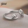 Engraved Pet Ring Cat And Dog Adjustable Alloy Open Memorial