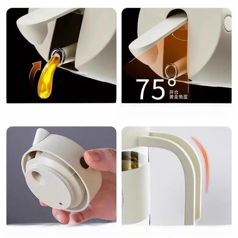 Öldosierer mit tropffreiem Schwerkraftdeckel Automatisches Öffnen-Schließen Glasölflasche Küche Auslaufsicher Sojasaucen-Essigbehälter