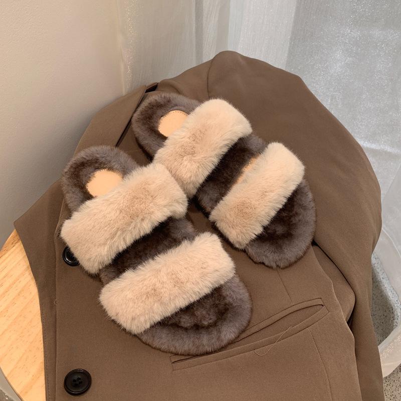 Podzimní a zimní plyšové pantofle Dámské módní teplé pantofle Domácí volnočasové plyšové pantofle