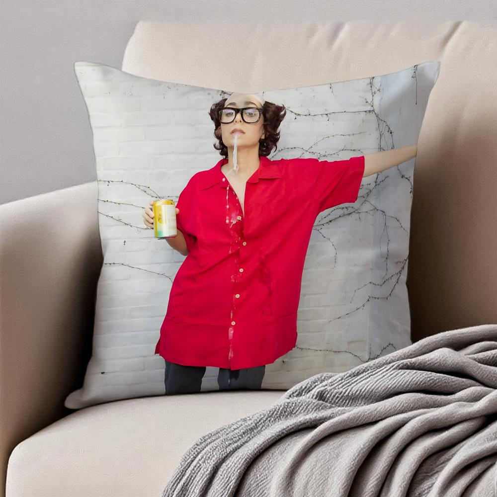 CCristin Milioti Cushion Cover Pillowcase Antidustmite Invisible Zipper Short Plush Sofa Cushion