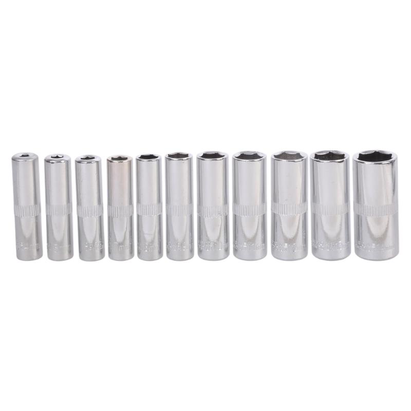 Hex Short Socket Wrench Steel  Hand Socket Wrench Head 4-14mm Socket Head Auto Repair Hexagonal Long Sleeve  Socket