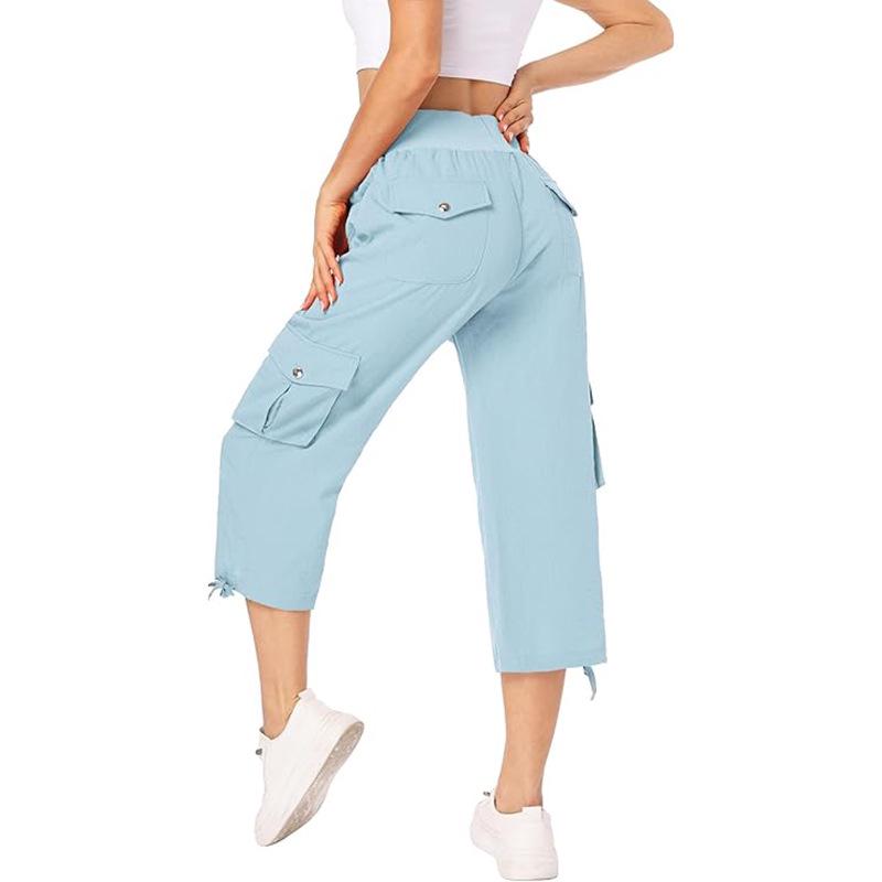 

Women s Casual Loose Fit Cargo Pants with Drawstring and Multiple Pockets XS