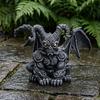 Winged Gargoyle Statue Gothic Indoor Outdoor Guardian Sculpture Scary Resin Sitting Gargoyle Figurine for Garden Lawn Backyard Halloween Office Home