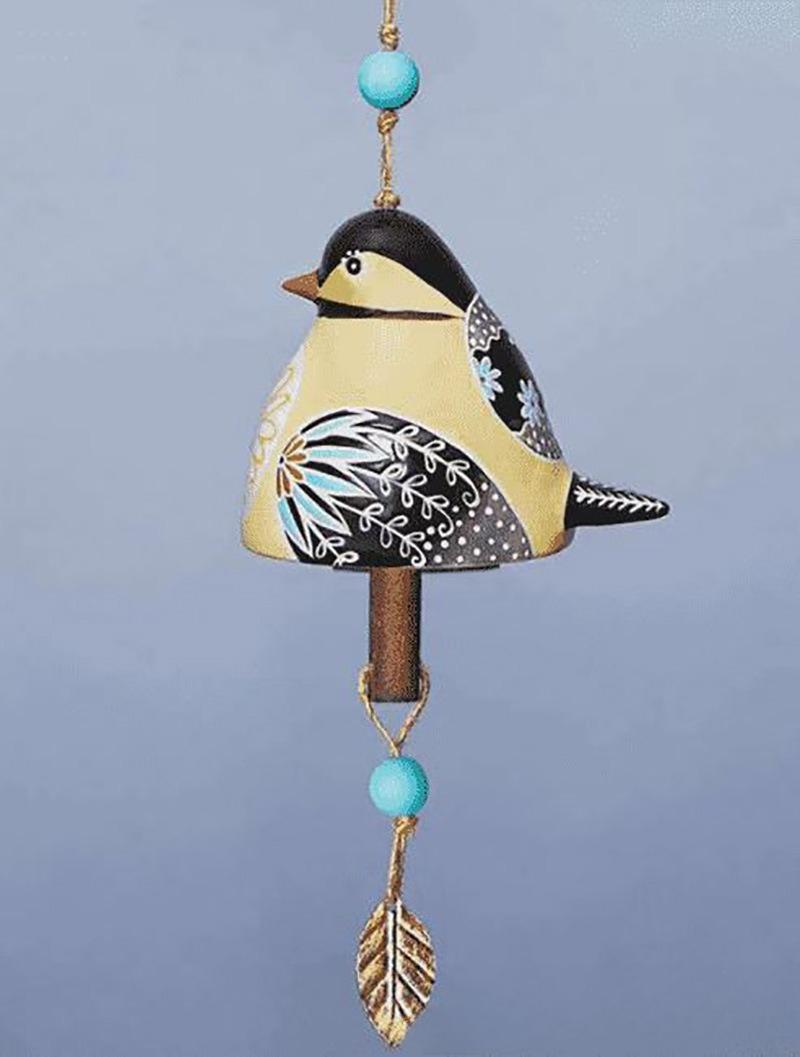 New Bird Wind Chime Resin Spring Courtyard Ornament Hanging Decoration Decoration Decoration The scent of birds in the courtyard бежевый