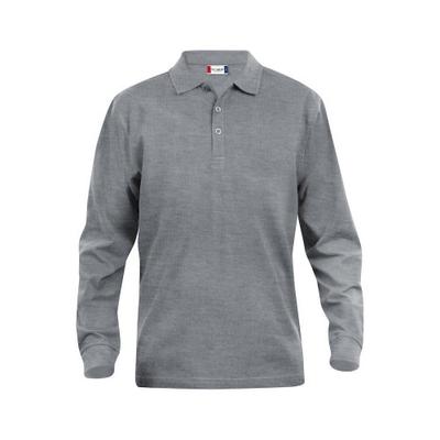 Clique Mens Classic Lincoln Melange Long-Sleeved Polo Shirt