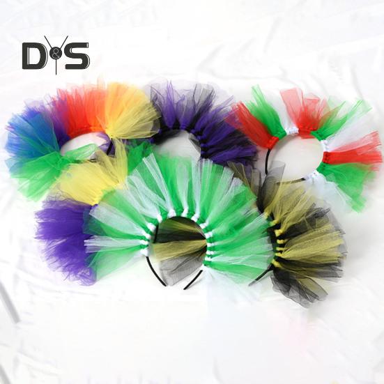 Mardi Gras Glitter Headband for Women Carnival Hairband Costume Accessories Mesh Hair Clip Headpiece for Women Children
