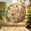 2D Flat Wildflower Stained Glass Suncatcher, 6.3/7.87 Inch Wildflowers Stained Glass Suncatcher for Windows Indoor Outdoor Hanging Decor, Gift for