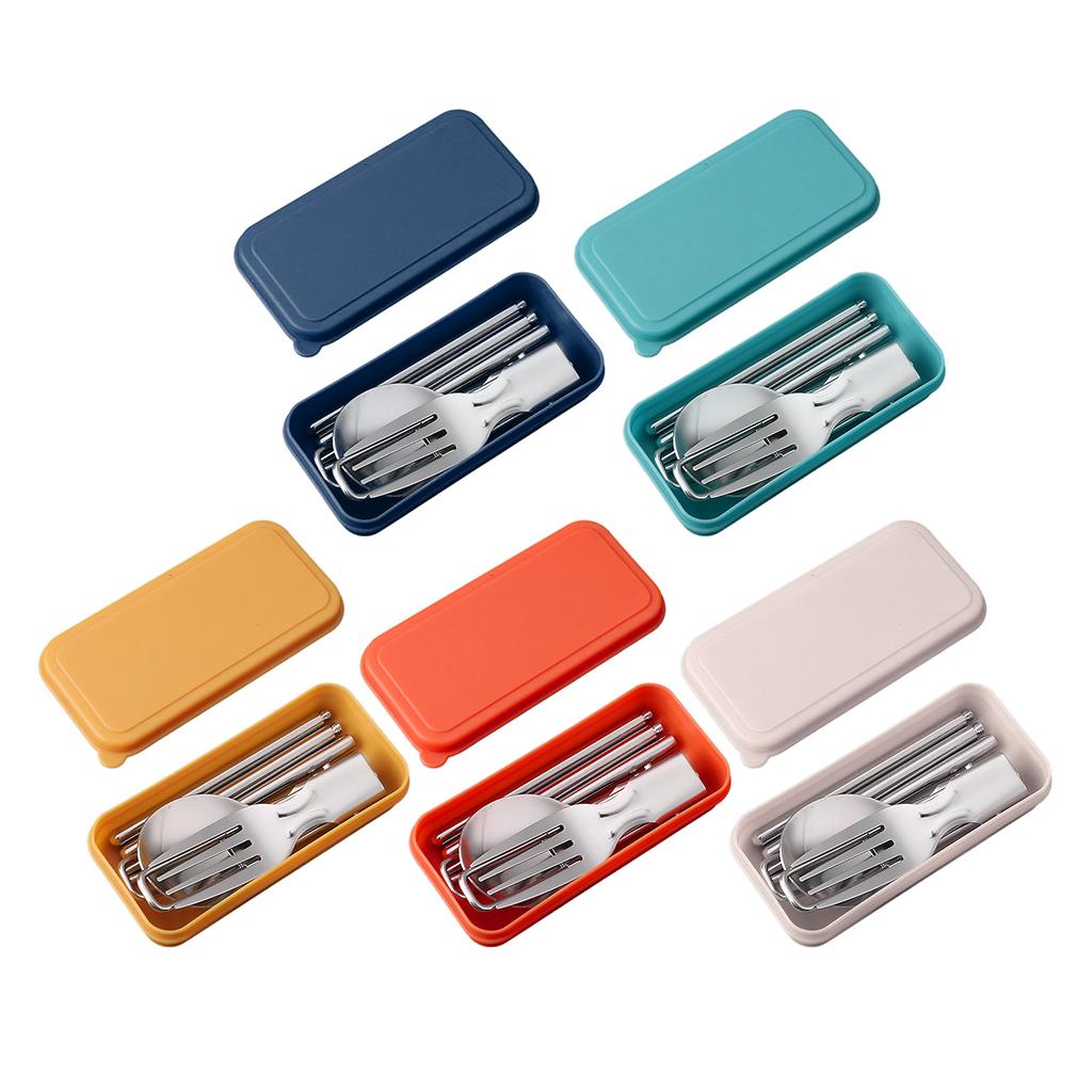 Camping Cutlery Travel Cutlery Set Stainless Portable Utensils Include Spoon Chopsticks & Fork for Hiking and Camping