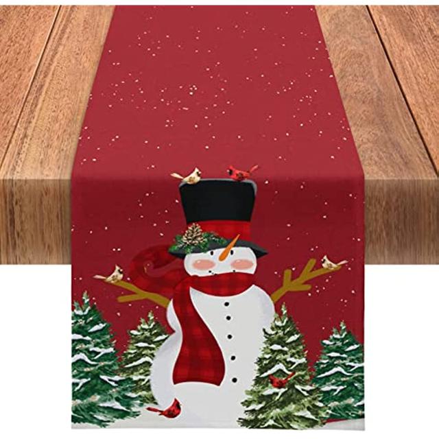

Рождественские скатерти Снеговик Праздничные скатерти Зимние Рождественские украшения для стола Домашний кухонный стол Товары для вечеринок 200x33cm78x13inch
