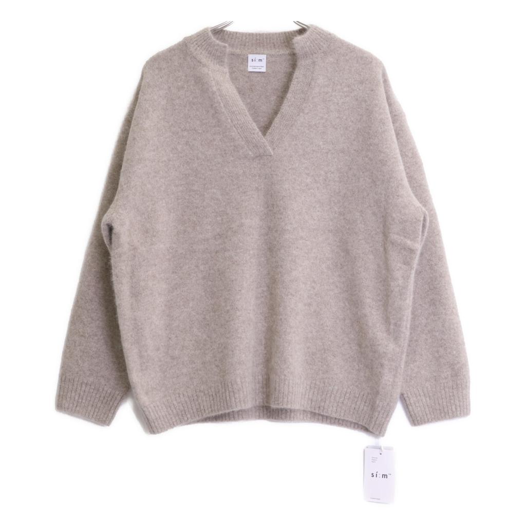 Si:m Beige Yamagataknit Fox Wool Knit Tops 38 beigeUsed