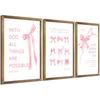 Coquette wall decor teen girl room pink bow wall art decor poster pirational Bible Verses Bow Wall Deco 10x8 inches 4pcs (unframed)