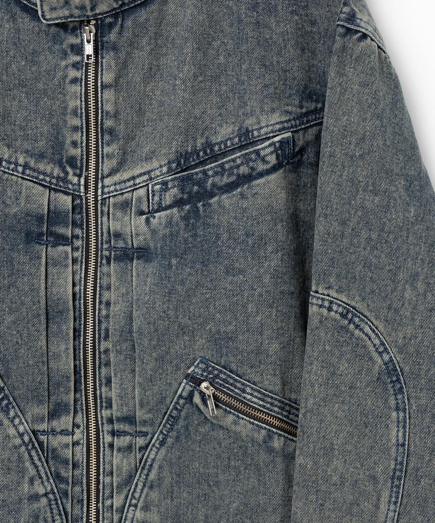 Millo Archive Denim Biker Jacket [Oil Blue]