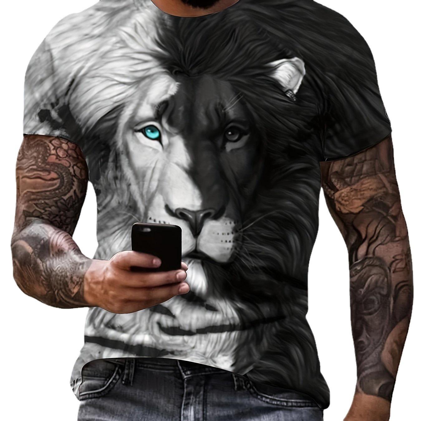 Новый анималистический рисунок льва цифровая печать уличный свитер мужской 3D принт — фото 5