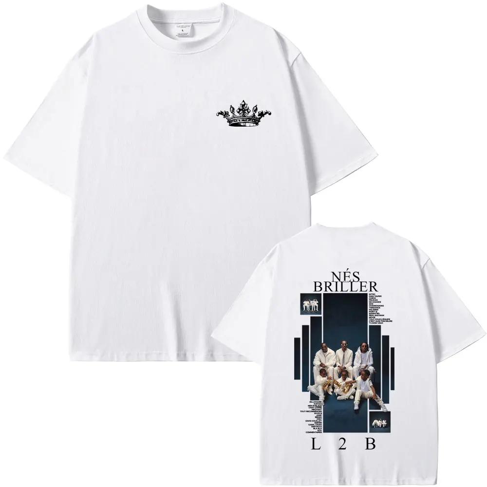 Rapper L2B Nes Pour Briller Album Graphic T-shirt Men Women Hip Hop Fashion Pop Music Tshirt Male Casual Cotton Vintage T Shirts