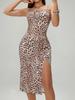 Spring/Summer New Arrivals USA Ins Style Printed Leopard Print Strappy Dress