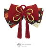 SOUBIEN Hair Graduation Red and Plum Round Comb Graduation Made in Japan Ornament, Coming-of-Age Ceremony, Ceremony, Black, Blossom, Ribbon, Chirimen,