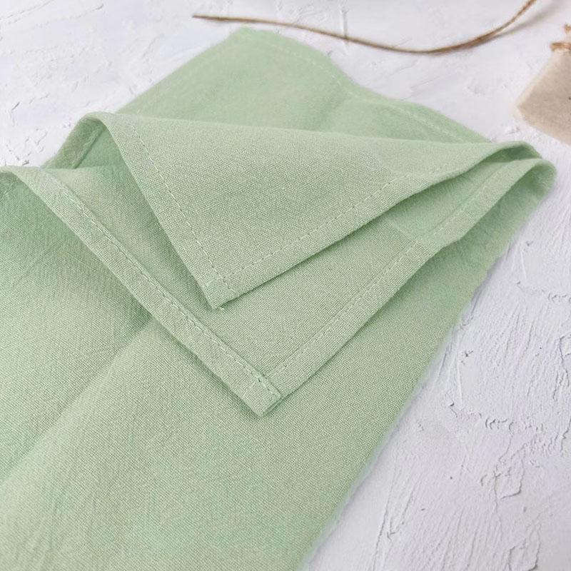 12pcs 40x40cm Sage Green Cloth Napkins Washed Cotton Tea Towel Dining Place Mats Wedding Party Christmas Baby Shower Decoration