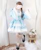 [Milky Time] Fishtail Lolita Dress with Maid Hemline, 2-Way (Blue)